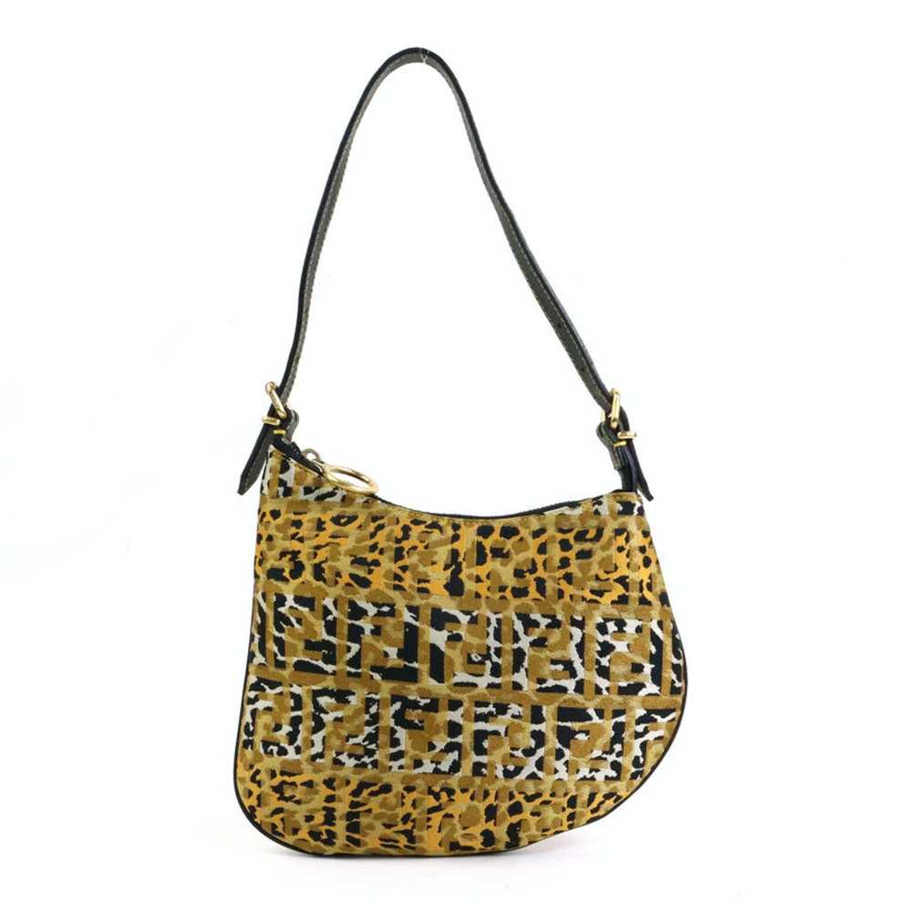 Fendi FENDI Shoulder Bag Zucca Leopard Canvas/Lea… - image 1