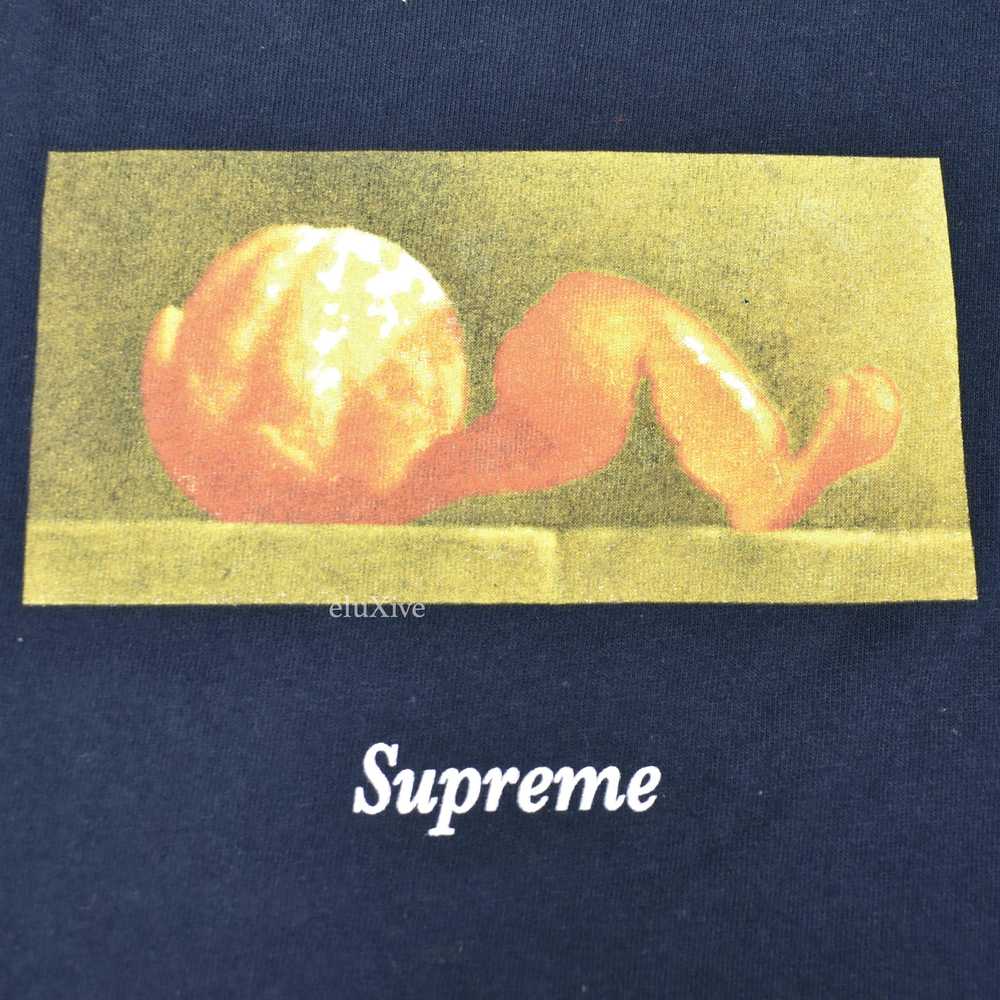 Supreme Supreme Navy Orange Peel Logo T-Shirt FW15 - image 3