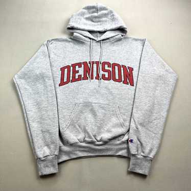 Champion Denison University Hoodie Sweatshirt Gra… - image 1
