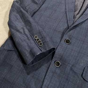 Joseph Abboud Joseph Abboud Dark Blue Linen Glen … - image 1