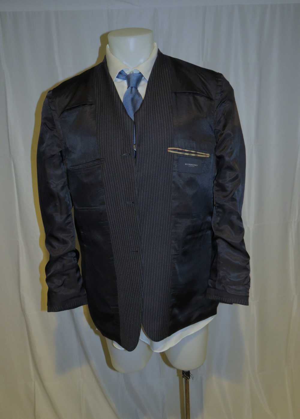 Other Burberry London Gray Stripe Three Button Su… - image 11