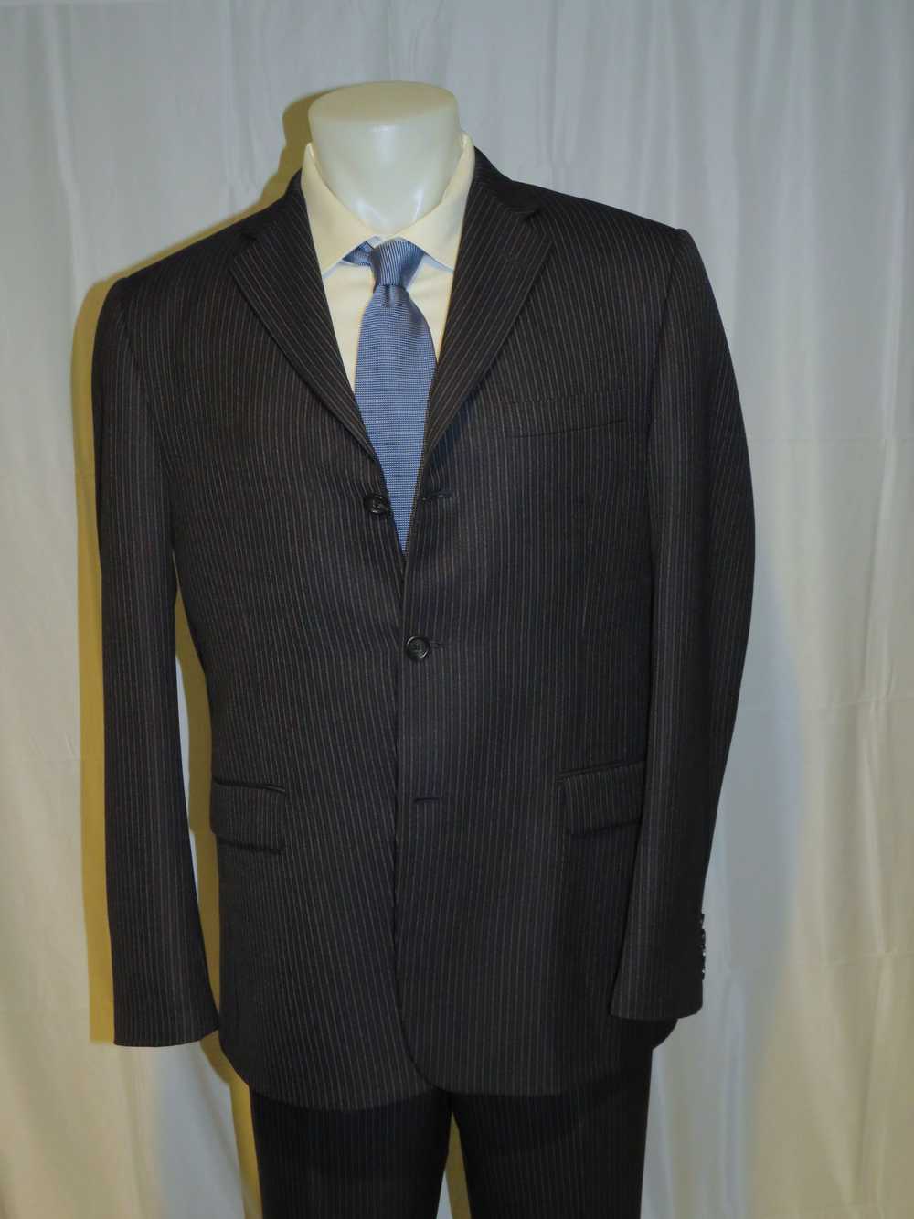 Other Burberry London Gray Stripe Three Button Su… - image 3