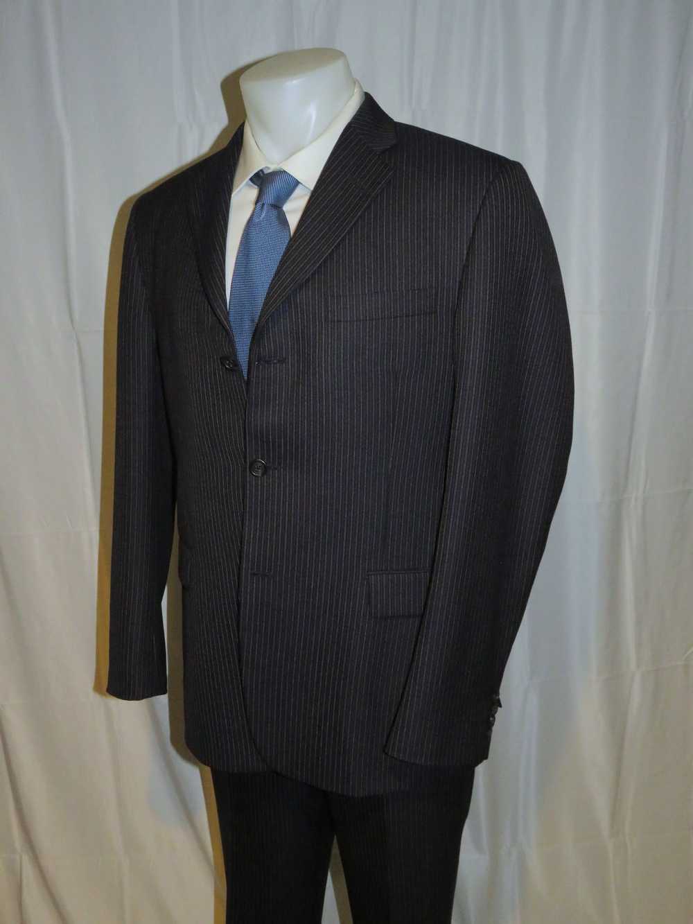 Other Burberry London Gray Stripe Three Button Su… - image 7