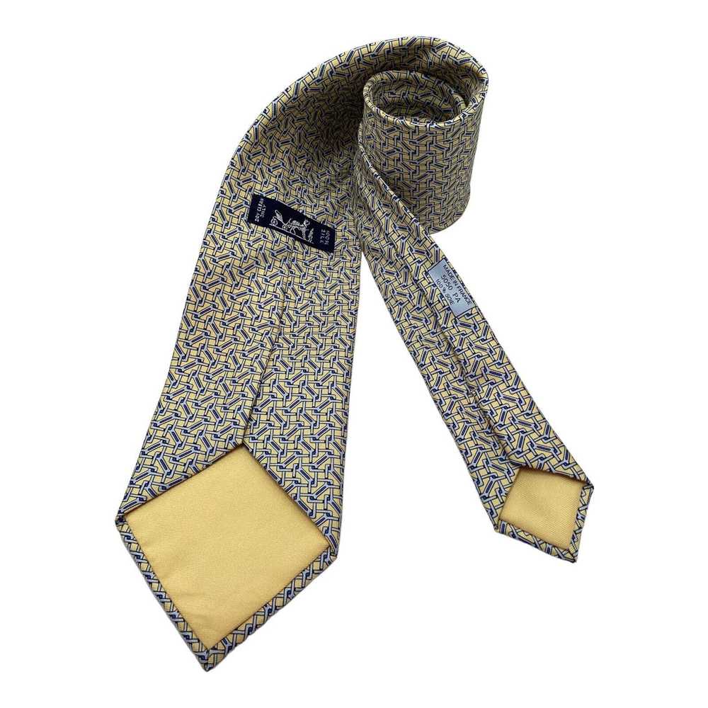 Hermes HERMÈS PARIS Chain Link Silk Tie France 59… - image 3