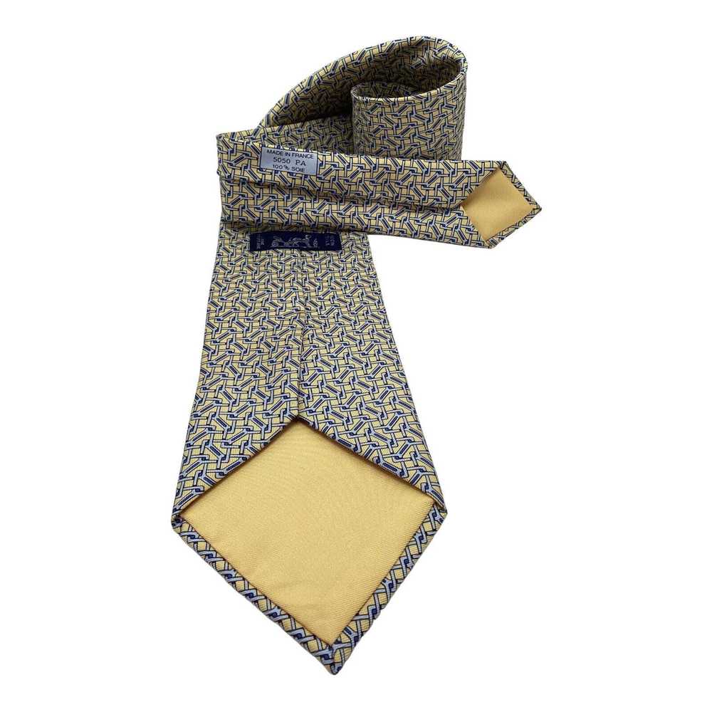 Hermes HERMÈS PARIS Chain Link Silk Tie France 59… - image 5