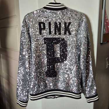 VS Pink Rare Black online White Bomber Jacket