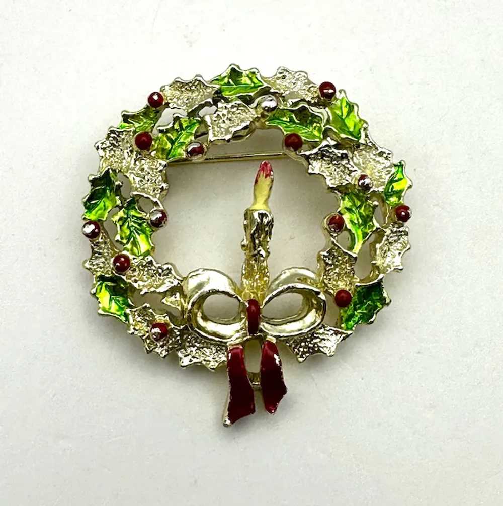 GERRY'S signed Green and Goldtone Holly Christmas… - image 6