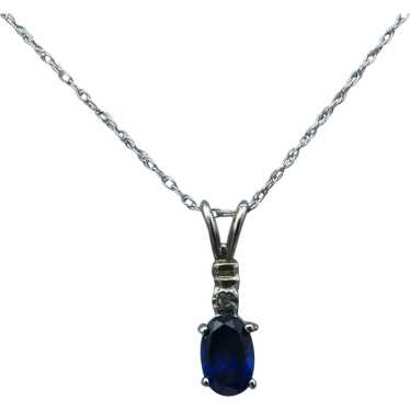 10KW Sapphire Pendant with 18'' Necklace - image 1