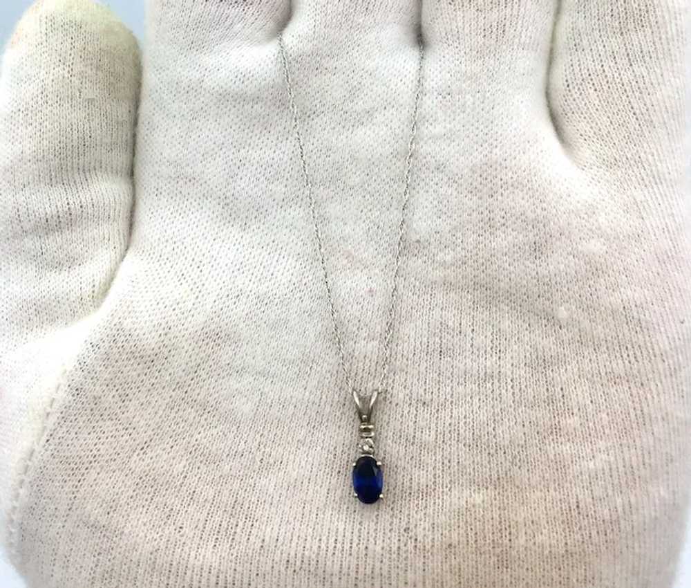 10KW Sapphire Pendant with 18'' Necklace - image 2