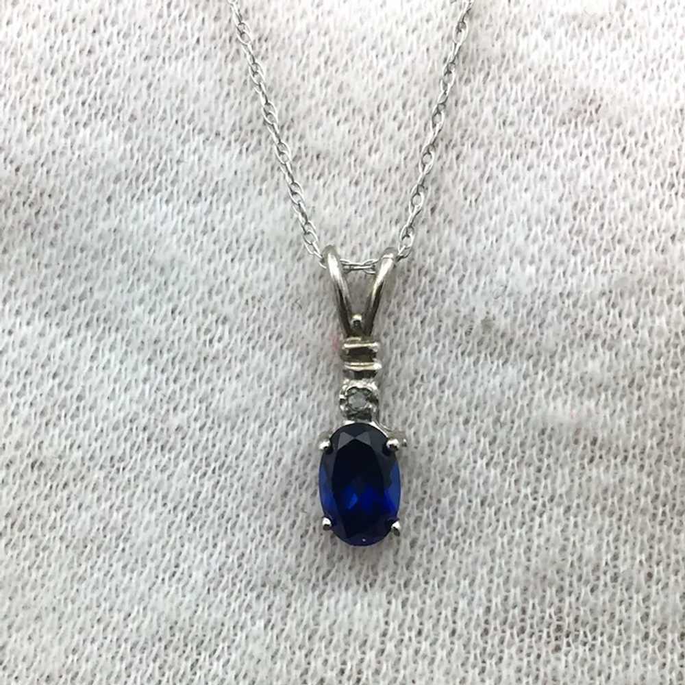 10KW Sapphire Pendant with 18'' Necklace - image 3