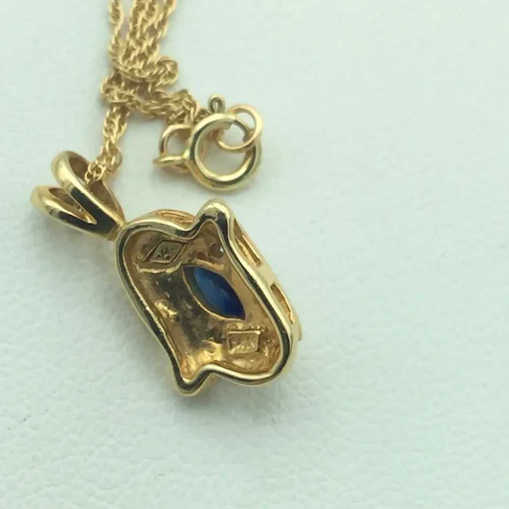 14KY Sapphire & Diamond Pendant with 18'' Necklace - image 6
