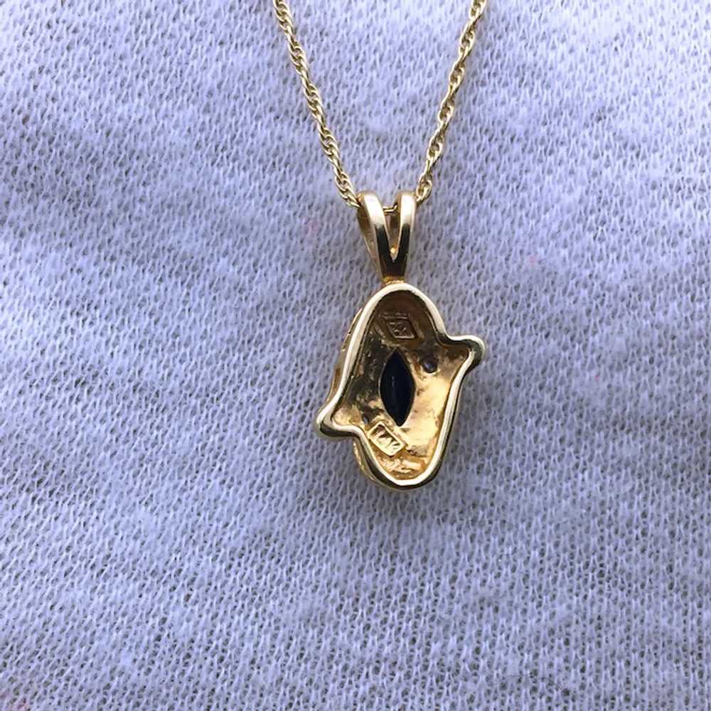 14KY Sapphire & Diamond Pendant with 18'' Necklace - image 7