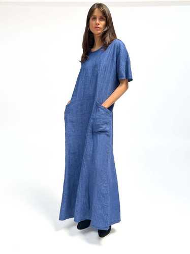 Ladies blue linen dress - Gem