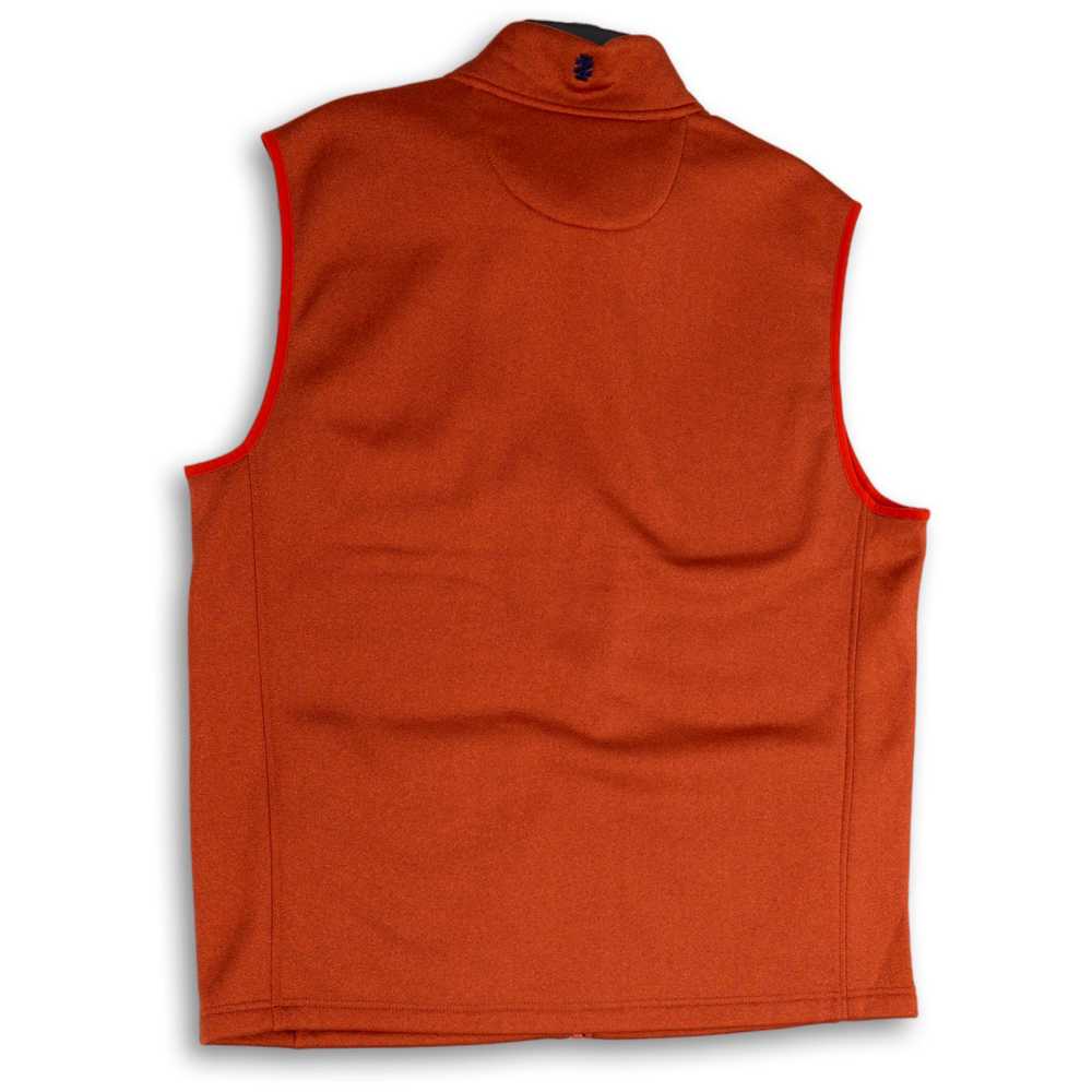 IZOD Mens Orange Fleece Sleeveless Pockets Mock N… - image 2