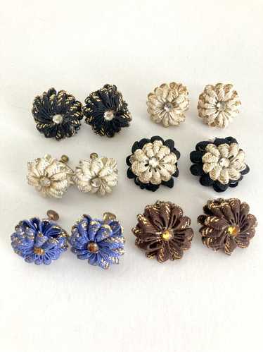 Vintage Rick Rack Flower Earrings
