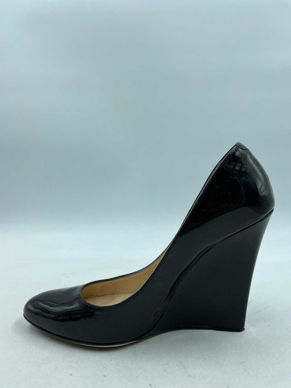 Authentic Jimmy Choo Black Patent Wedge Pumps W 7 - image 2
