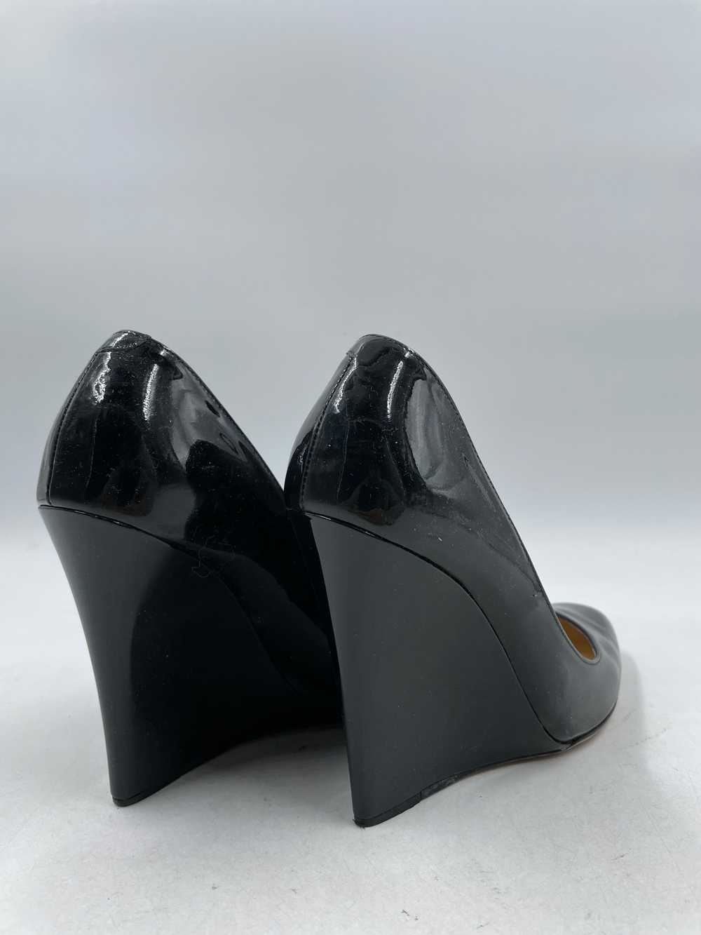 Authentic Jimmy Choo Black Patent Wedge Pumps W 7 - image 4
