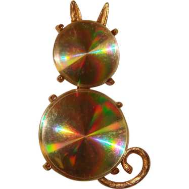 Awesome CAT Jewelarama Signed 1960's Holographic B