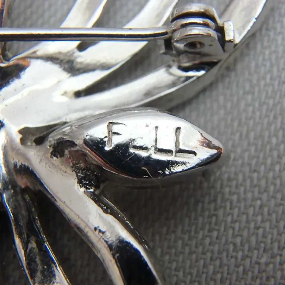 Large Vintage Signed Pell Rhinestone Brooch Pin; … - image 2