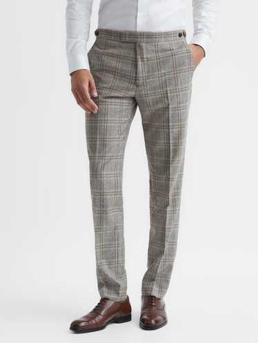 Reiss Wool-Blend Check Trousers