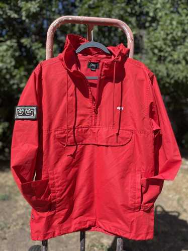 Obey OBEY RED CENTER POCKET ANORAK