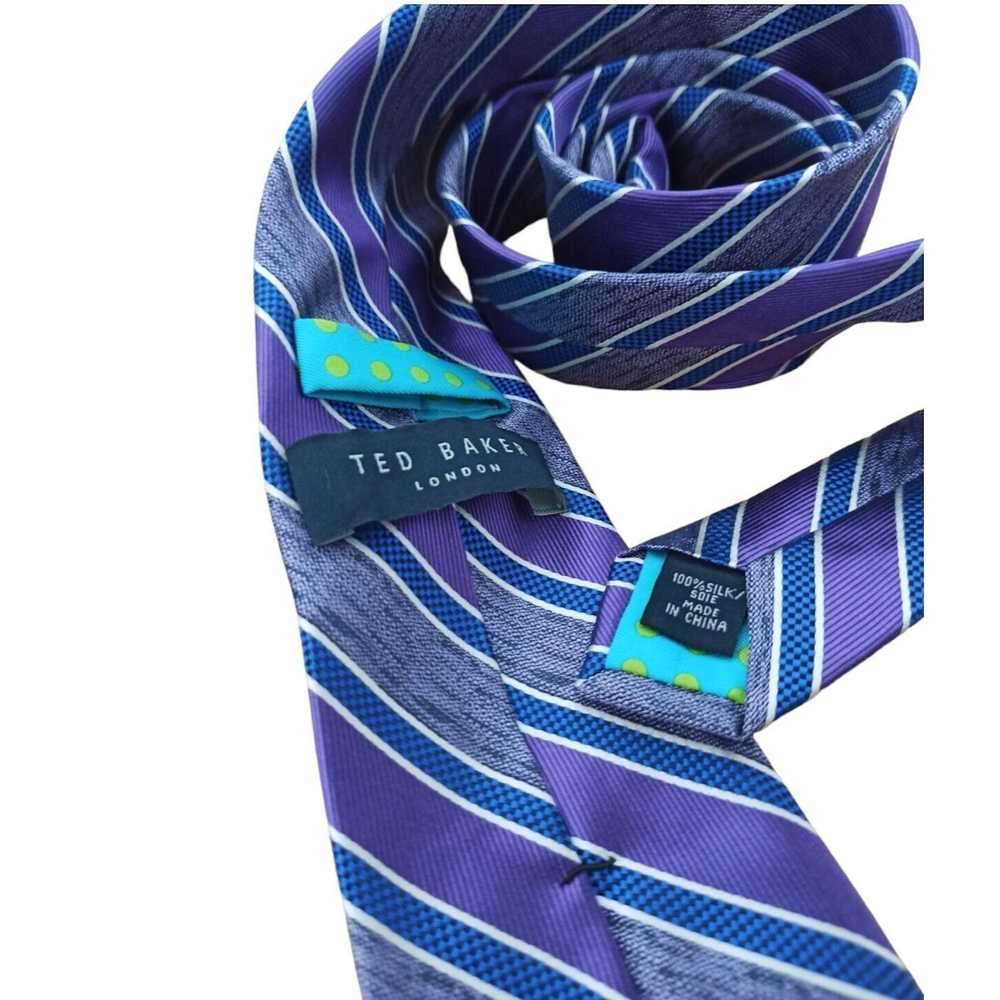 Ted Baker TED BAKER LONDON Purple Striped Silk Ti… - image 2