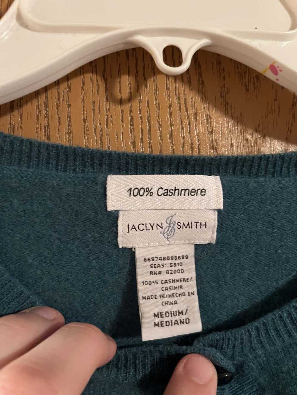 Vintage Jaclyn Smith 100% cashmere teal sweater s… - image 4