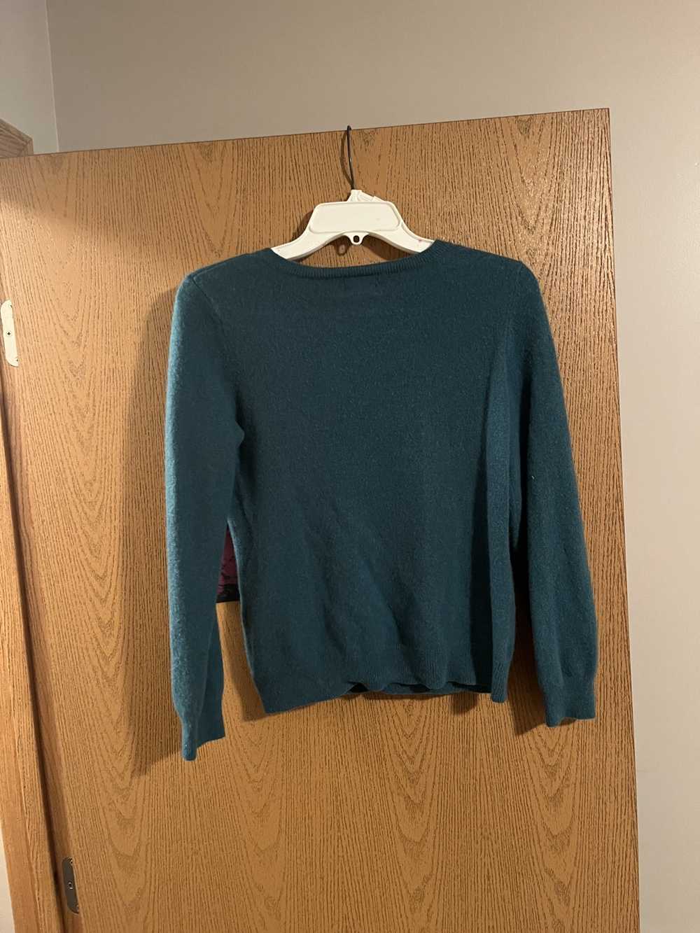 Vintage Jaclyn Smith 100% cashmere teal sweater s… - image 7