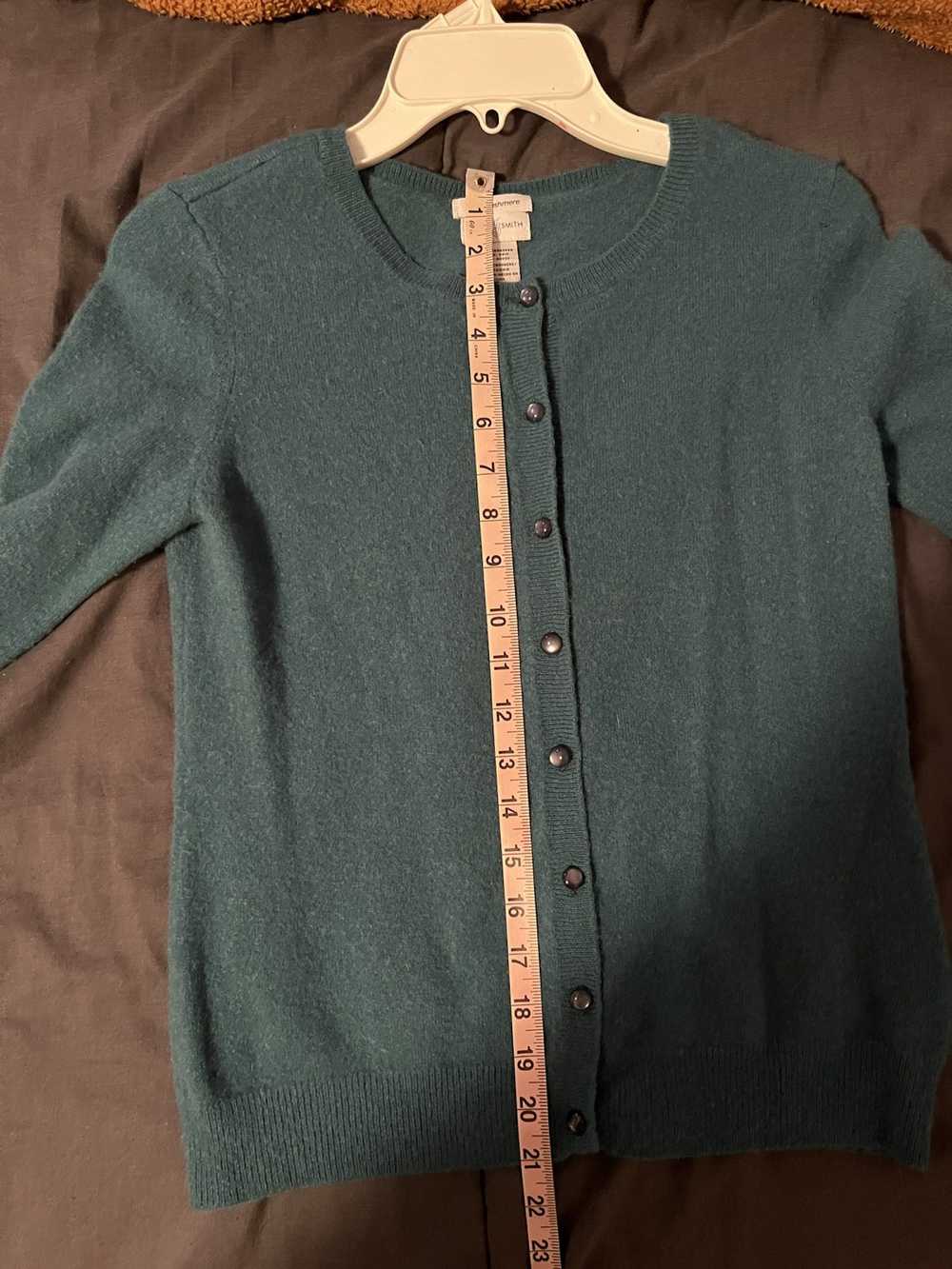 Vintage Jaclyn Smith 100% cashmere teal sweater s… - image 8