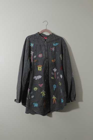Vintage Sacred Threads Sewn Shapes Button Down (XL