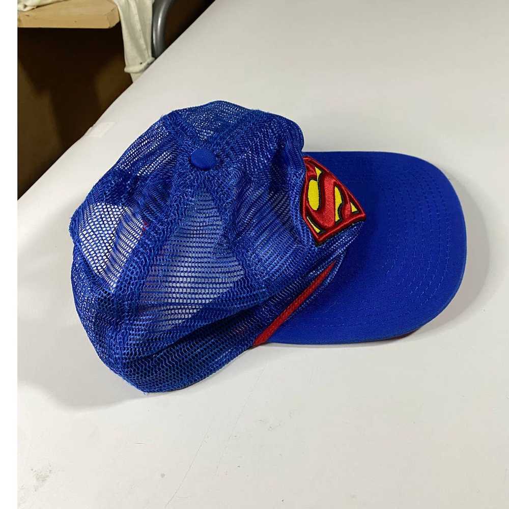 Dc Comics Vintage Superman Hat Blue Stitched Snap… - image 3