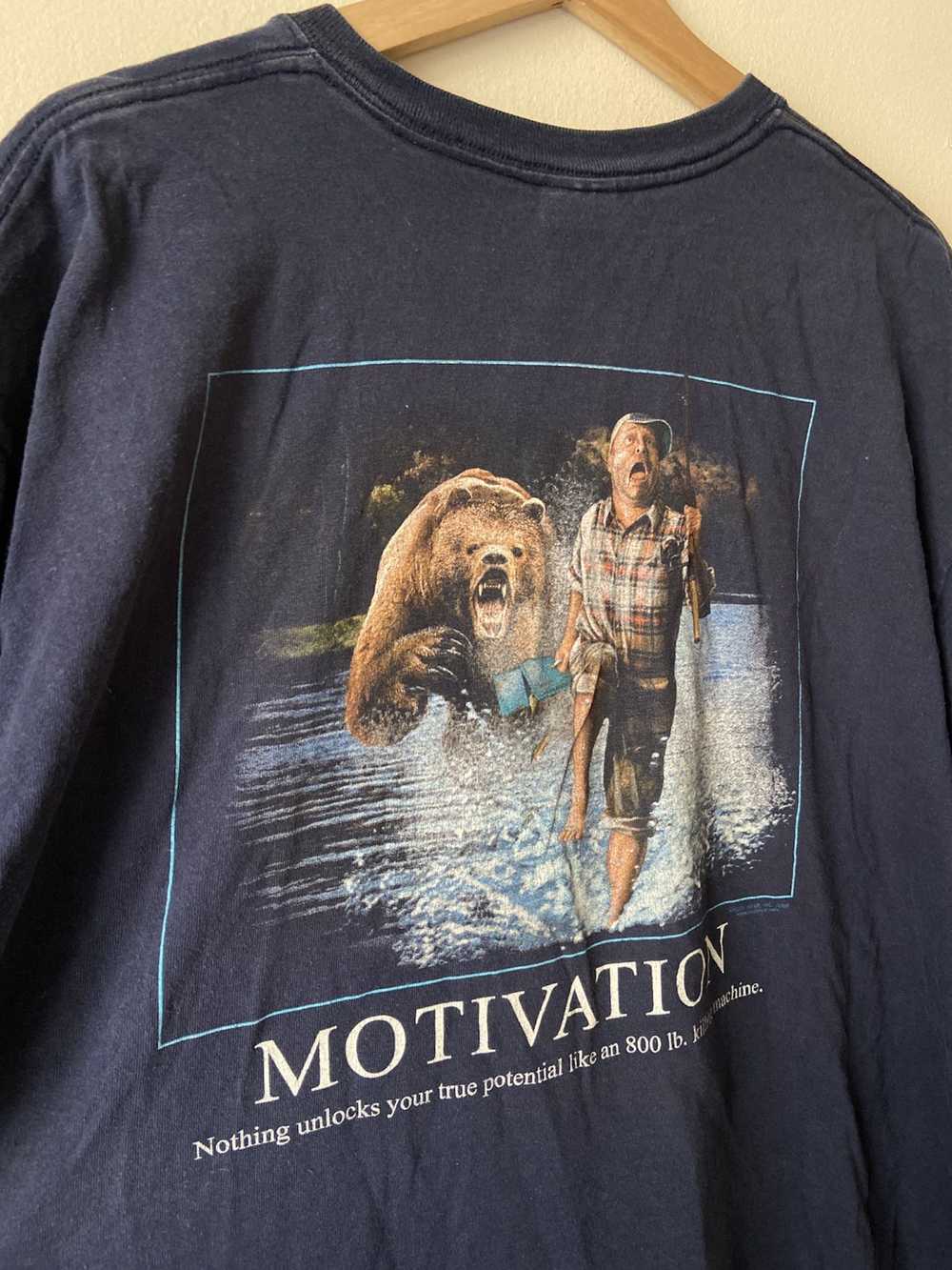 Gildan × Vintage Vintage Fishing Motivation Bear … - image 2