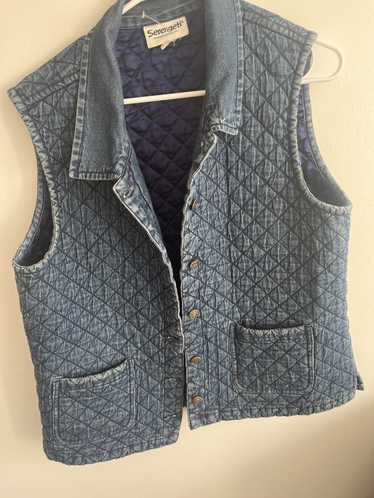 Serengeti Y2K Vintage quilted denim vest