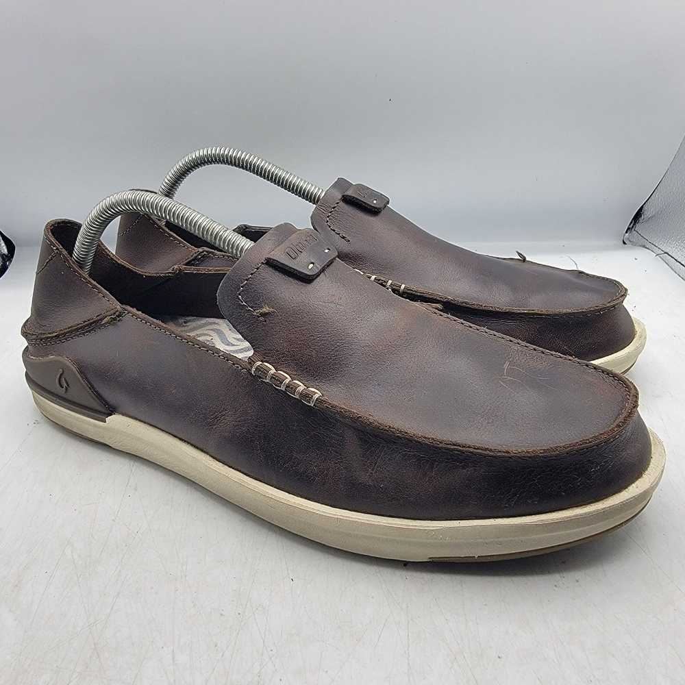 Olukai Olukai Kakaha Mens 10 Brown Leather Slip O… - image 1