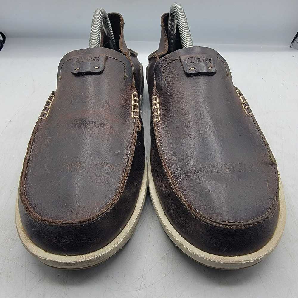 Olukai Olukai Kakaha Mens 10 Brown Leather Slip O… - image 2