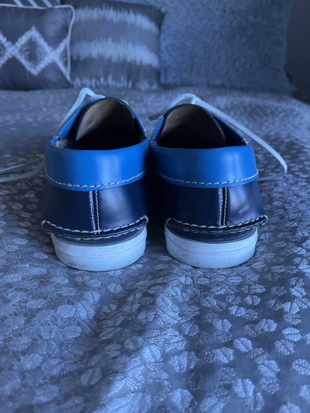 Prada Prada Blue Leather Boat Shoes - image 4