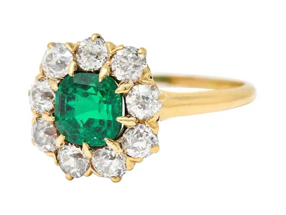 Victorian 2.11 CTW Cushion Cut Colombian Emerald … - image 6