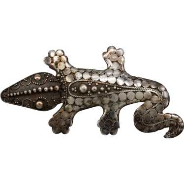 Sterling Silver Brooch - Lizard, Alligator, or Cro