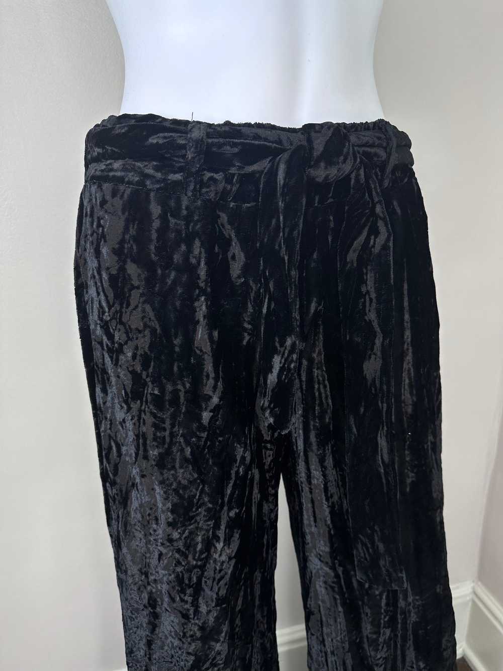 1970s Black Velvet Pants, Panther Size Medium - image 3