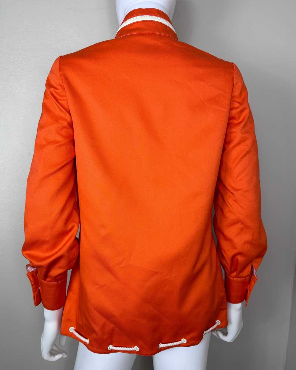1970s Orange Mod Jacket with Zippers, Harvé Benar… - image 4