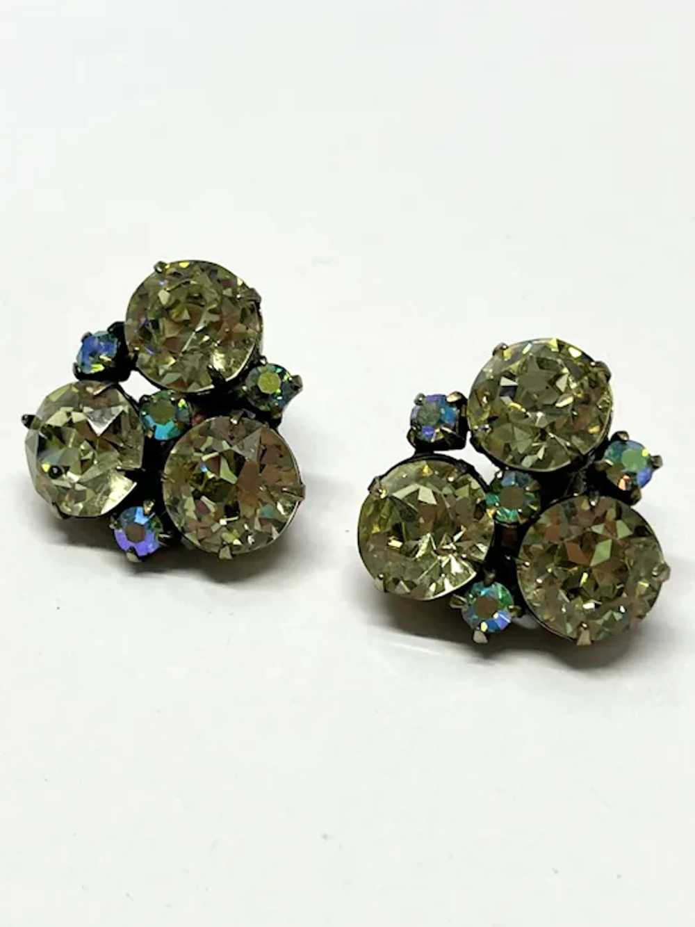 Vintage Glass Rhinestone Earrings - image 2