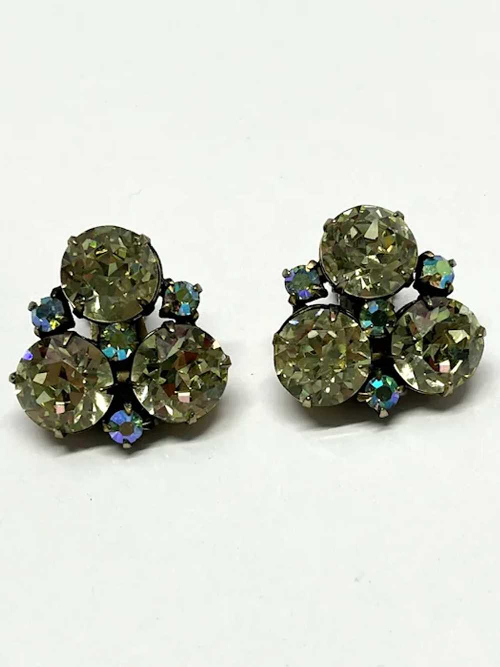 Vintage Glass Rhinestone Earrings - image 4