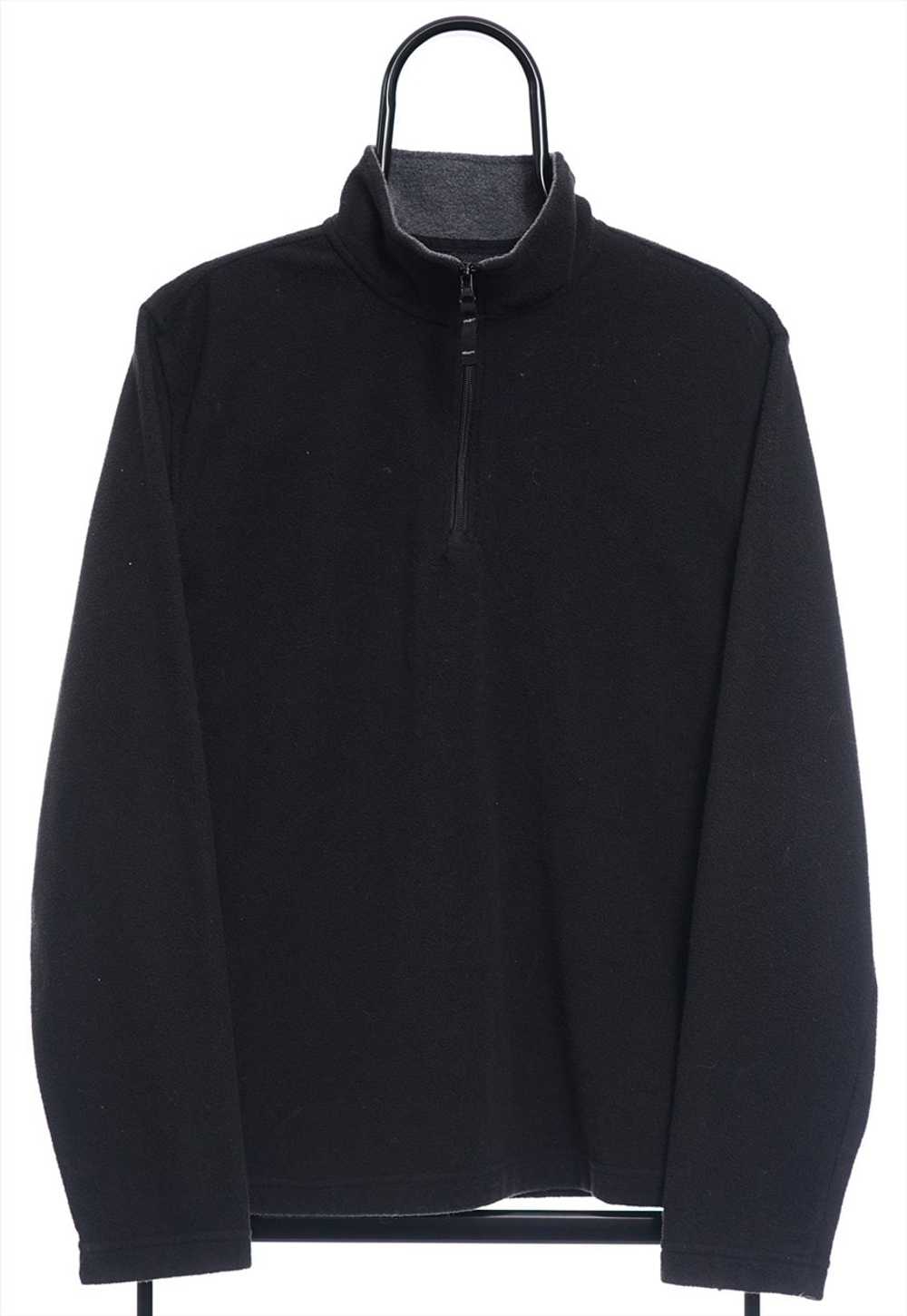 Vintage Faded Glory Black Quarter Zip Fleece Mens - image 1