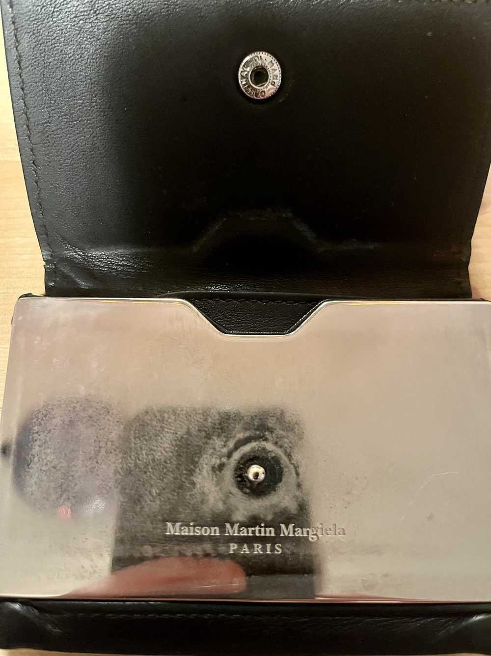 Maison Margiela Black Leather/ Chrome Card Wallet - image 3