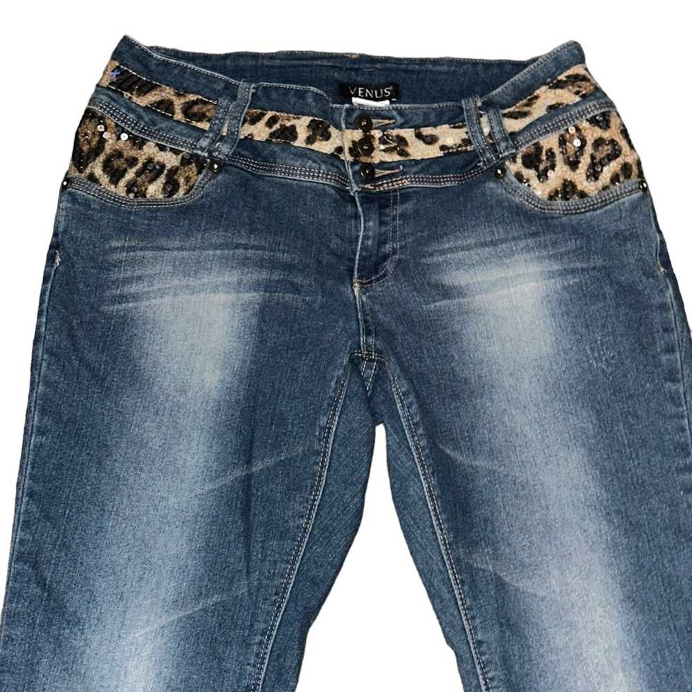 Other Venus sequined leopard print detail jeans - image 3