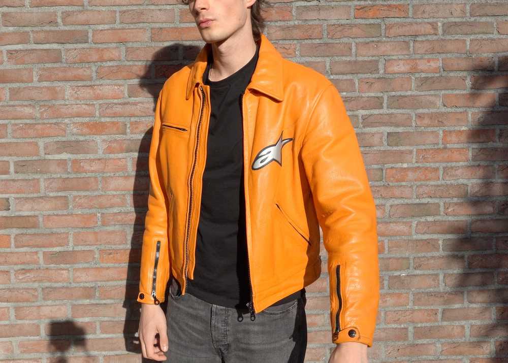 Racing × Vintage Alpinestars Orange Racing Jacket - image 1