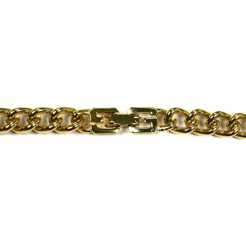 Givenchy Givenchy 25.5" Gold Crystal Logo Link Ch… - image 4