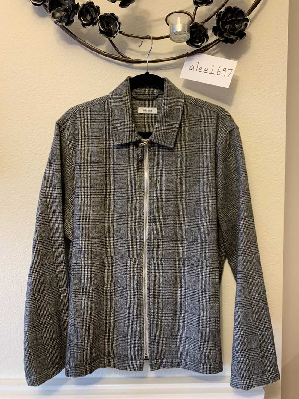 Tres Bien Wool Check Zip Blouson in Grey (48 / M) - image 2