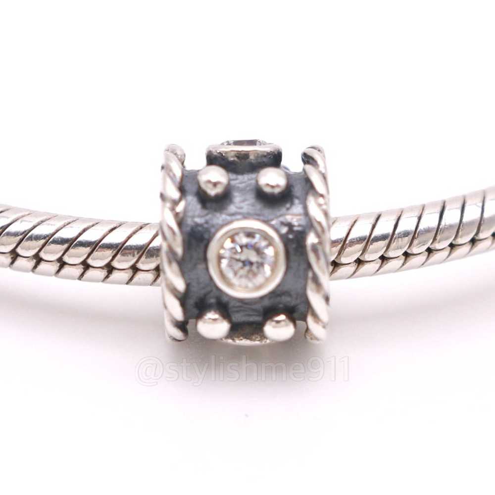 pandora PANDORA Abstract Oxidized Charm with cubi… - image 2