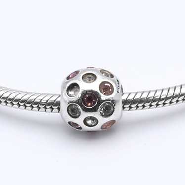 Pandora Moments Bangle Silver Ball Charm Bracelet With Authentic Charms